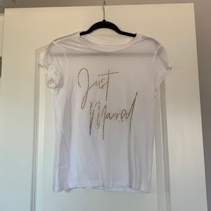 Victoria’s Secret Gold Glitter Just Married Shirt